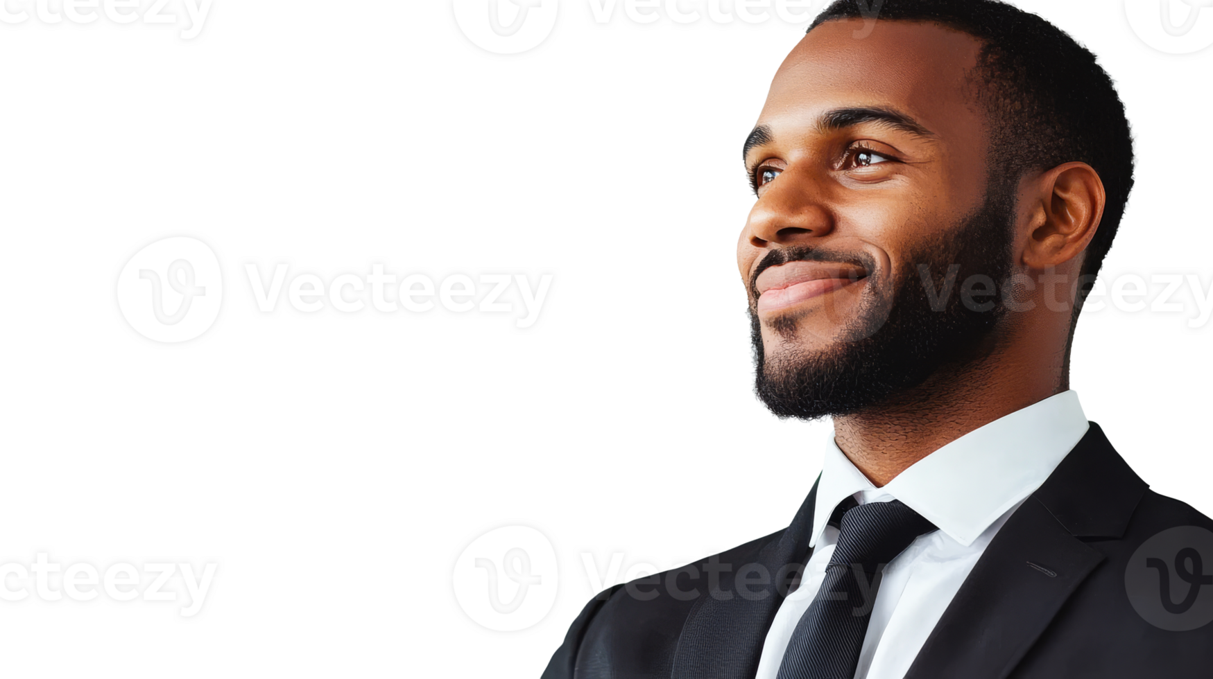 Handsome black businessman with confident expression, cut out transparent png