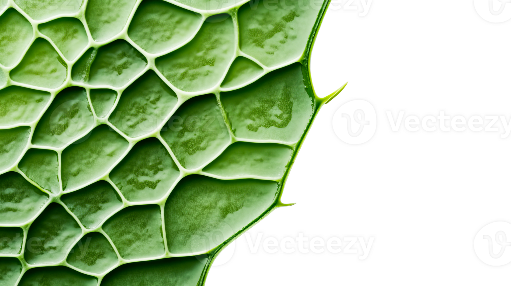 Green spiky leaf texture close-up for design, cut out transparent png