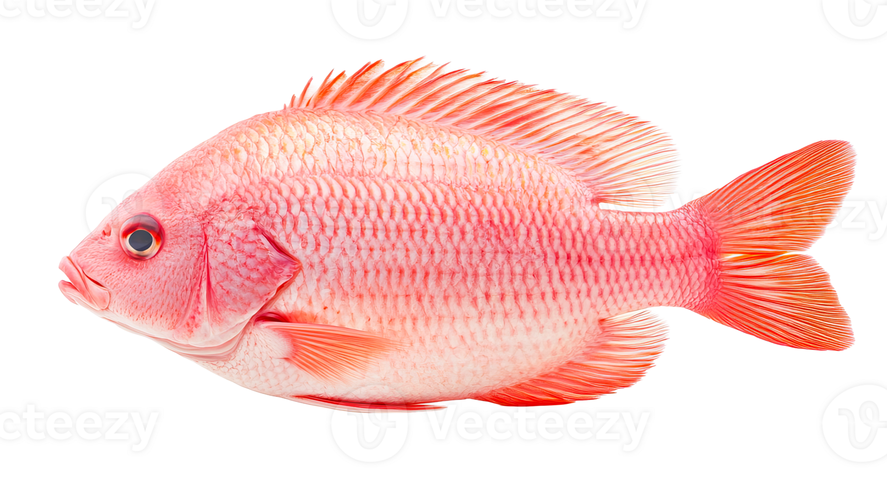 Tilapia, Red, Fish, Isolated, Aquatic, Animal, Scales, Fins, Cut out transparent png