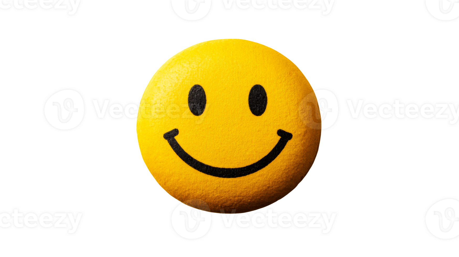 Smiley face isolated on black backdrop, happiness concept, cut out transparent png
