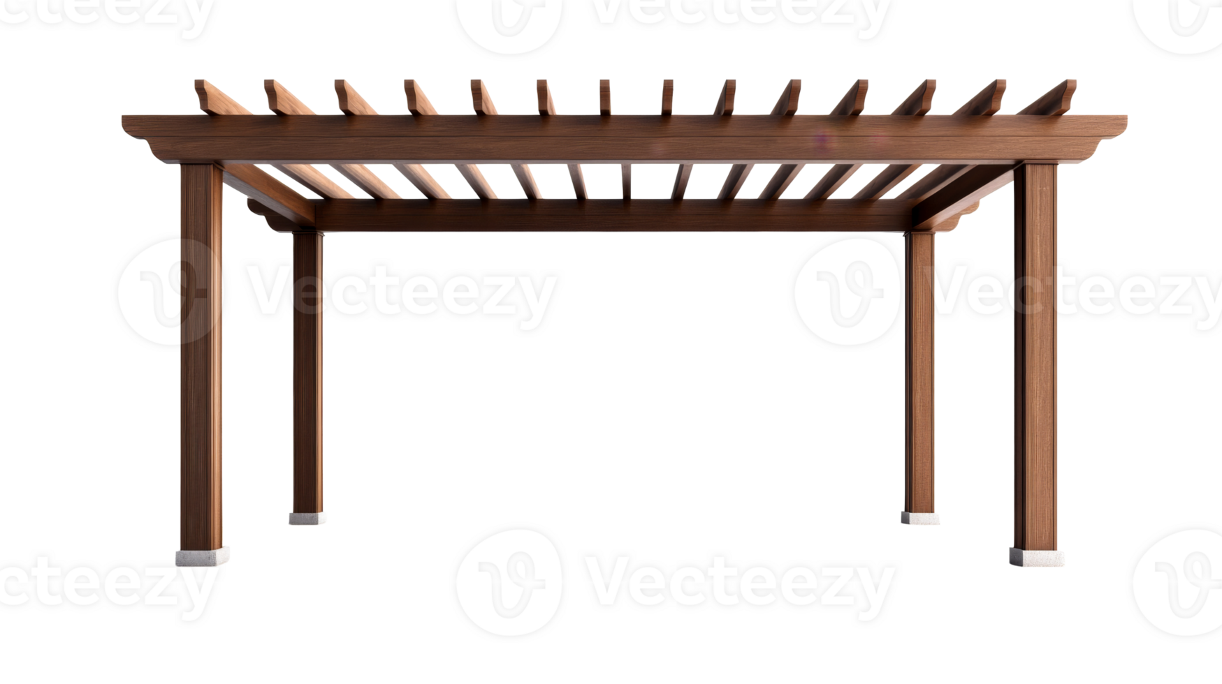 Wooden pergola design, architecture structure element, cut out transparent png