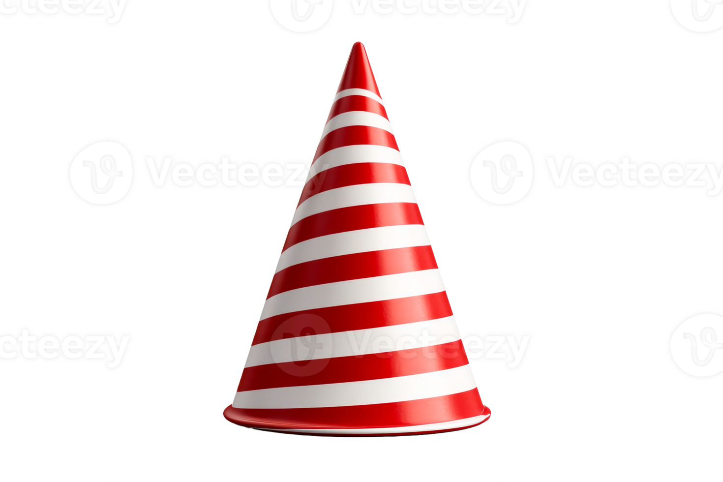 Party hat red white stripes, celebration, festive, birthday, cut out transparent png