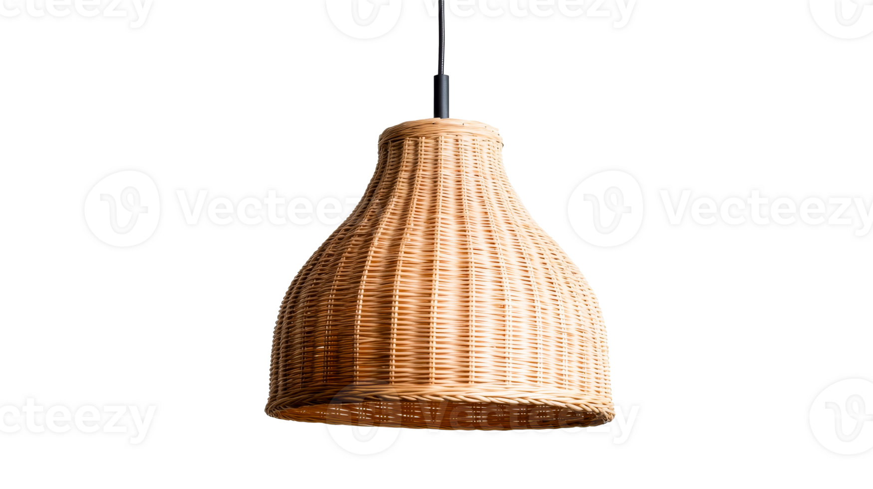 Wicker pendant lamp shade, crafted decor, hanging light fixture, cut out transparent png