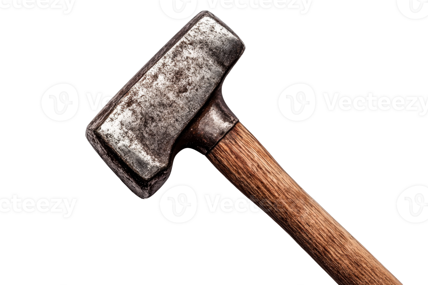 Sledgehammer with wooden handle, grunge surface, equipment, cut out transparent png