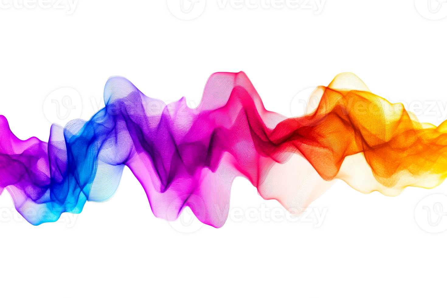 Colorful flowing wave abstract, vibrant artistic design, graphic art, cut out transparent png