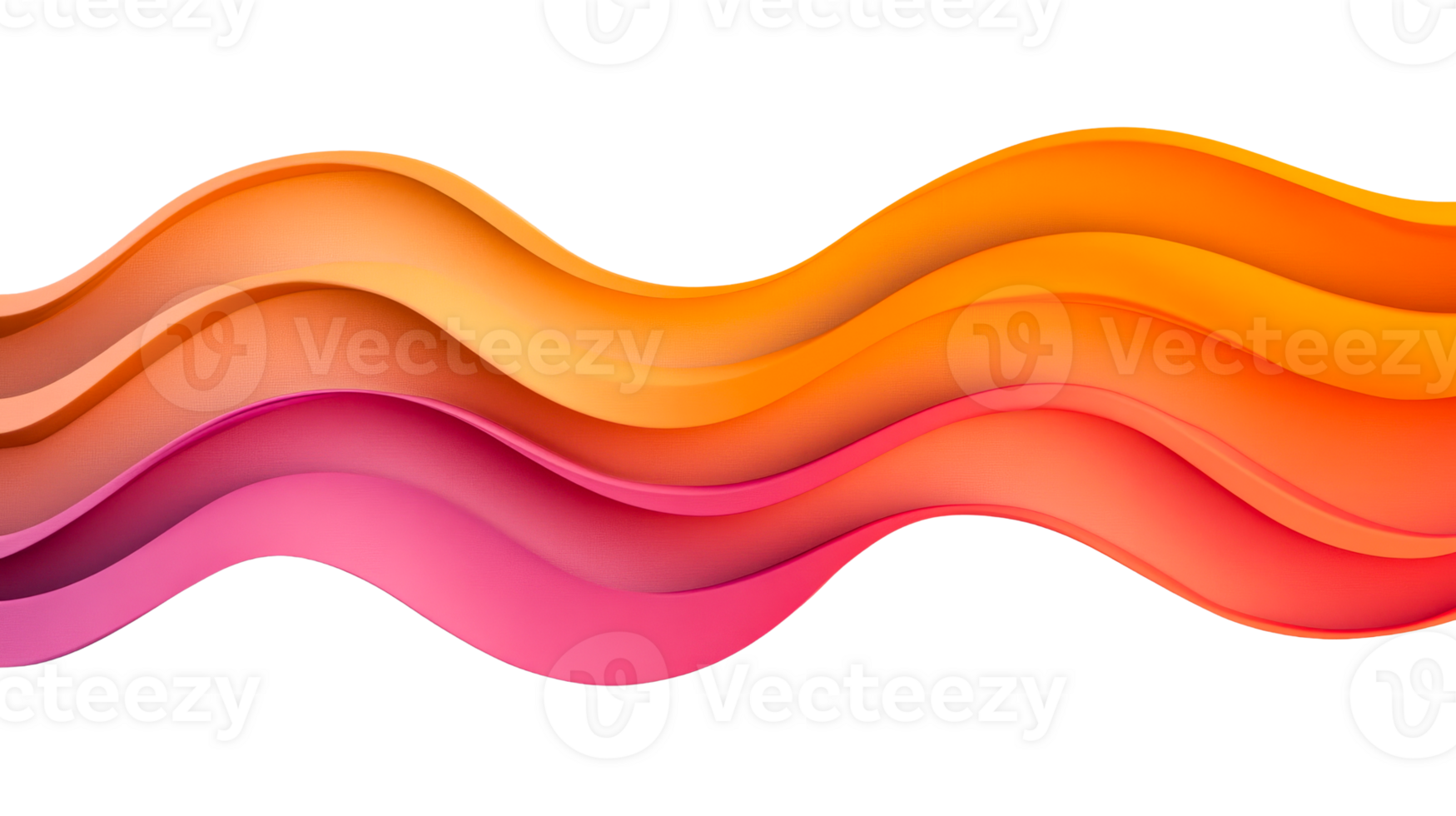 Vibrant Waves of Pink and Orange Flowing Forms, cut out transparent png