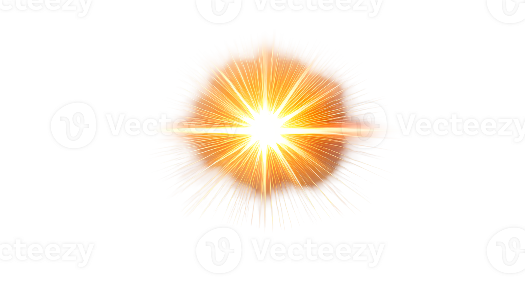 Abstract light explosion with radiating rays of energy, cut out transparent png