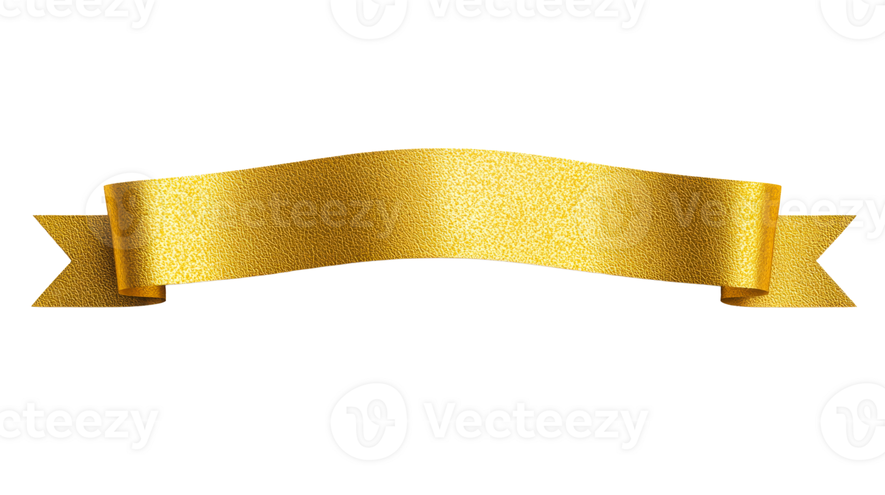 Golden ribbon banner illustration, textured, shiny, celebration, cut out transparent png