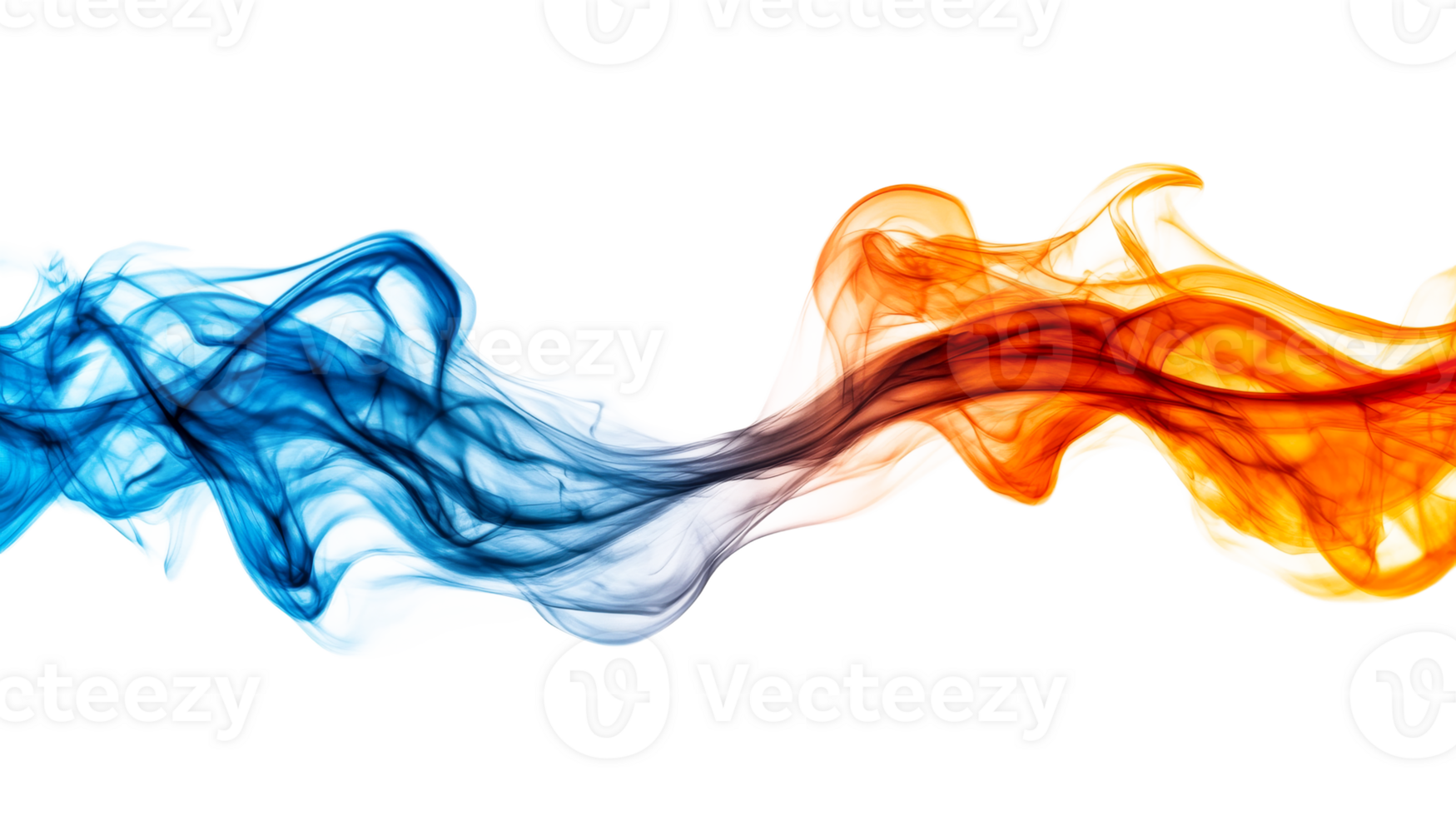 Fire and Ice Smoke Effect, Abstract Hot and Cold Element, cut out transparent png