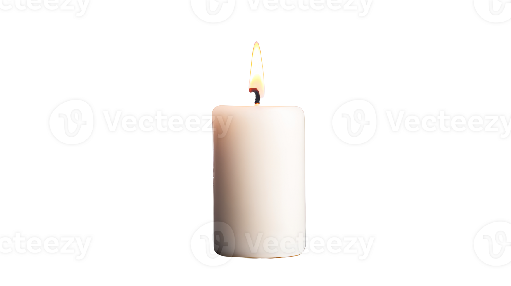 Candle flame glowing against a black background, cut out transparent png