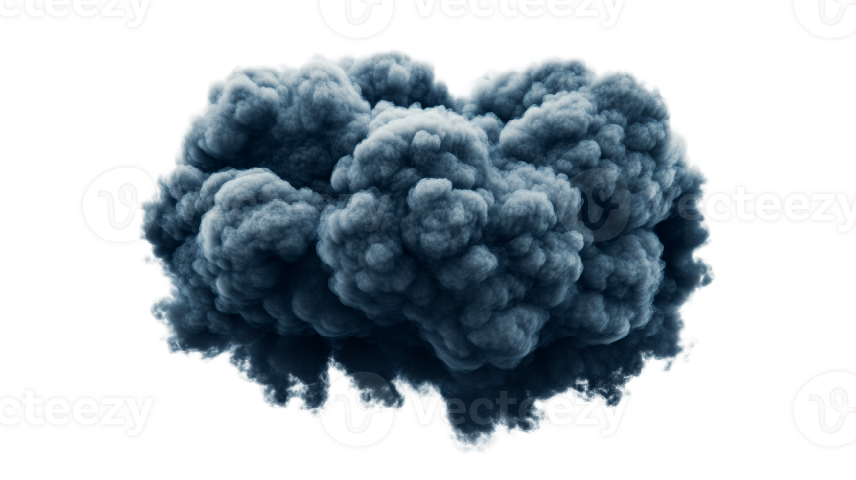 Swirling blue gray cloud formation with fluffy texture , cut out transparent png