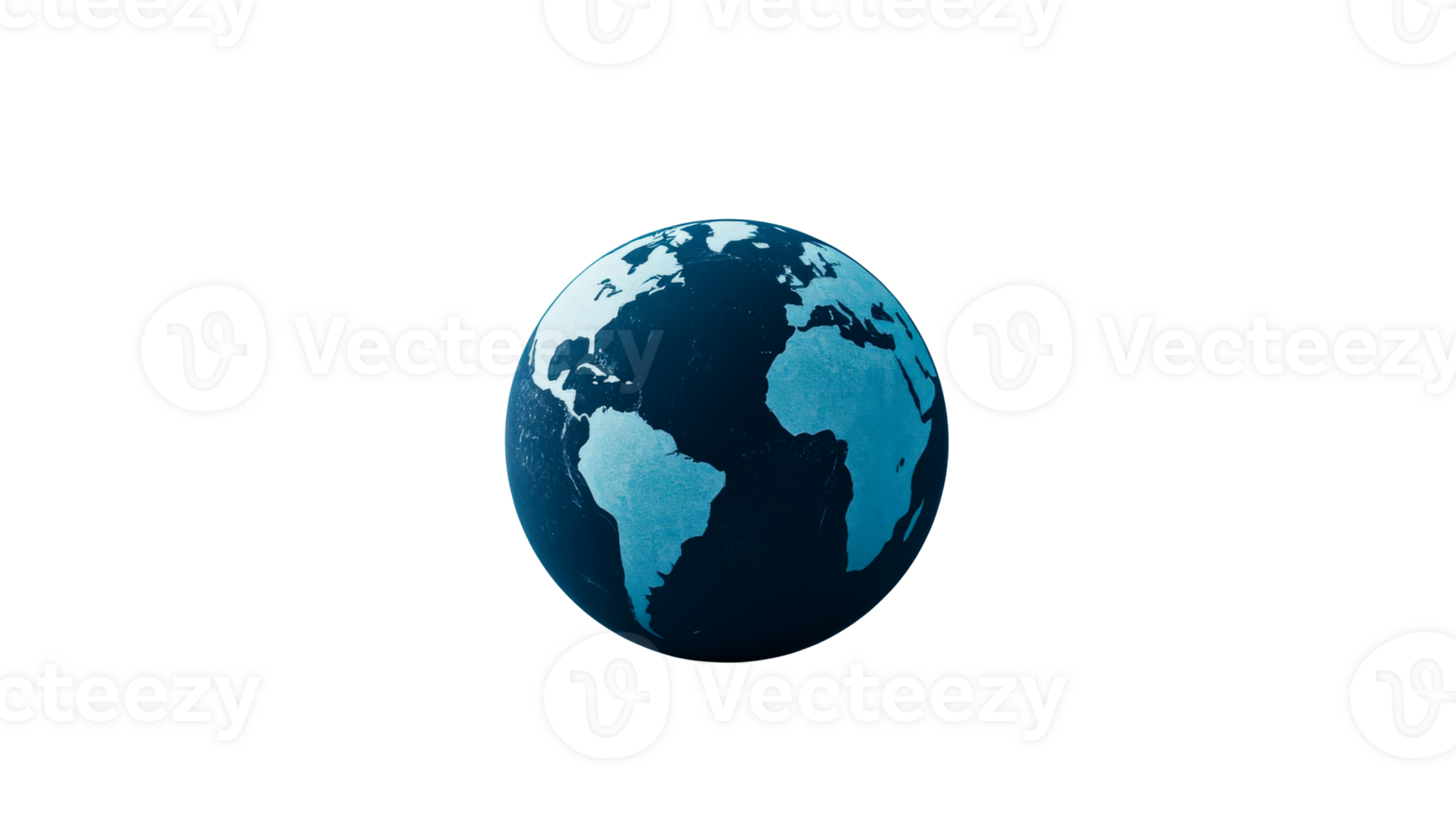 Globe showing Earth continents, oceans and land, cut out transparent png