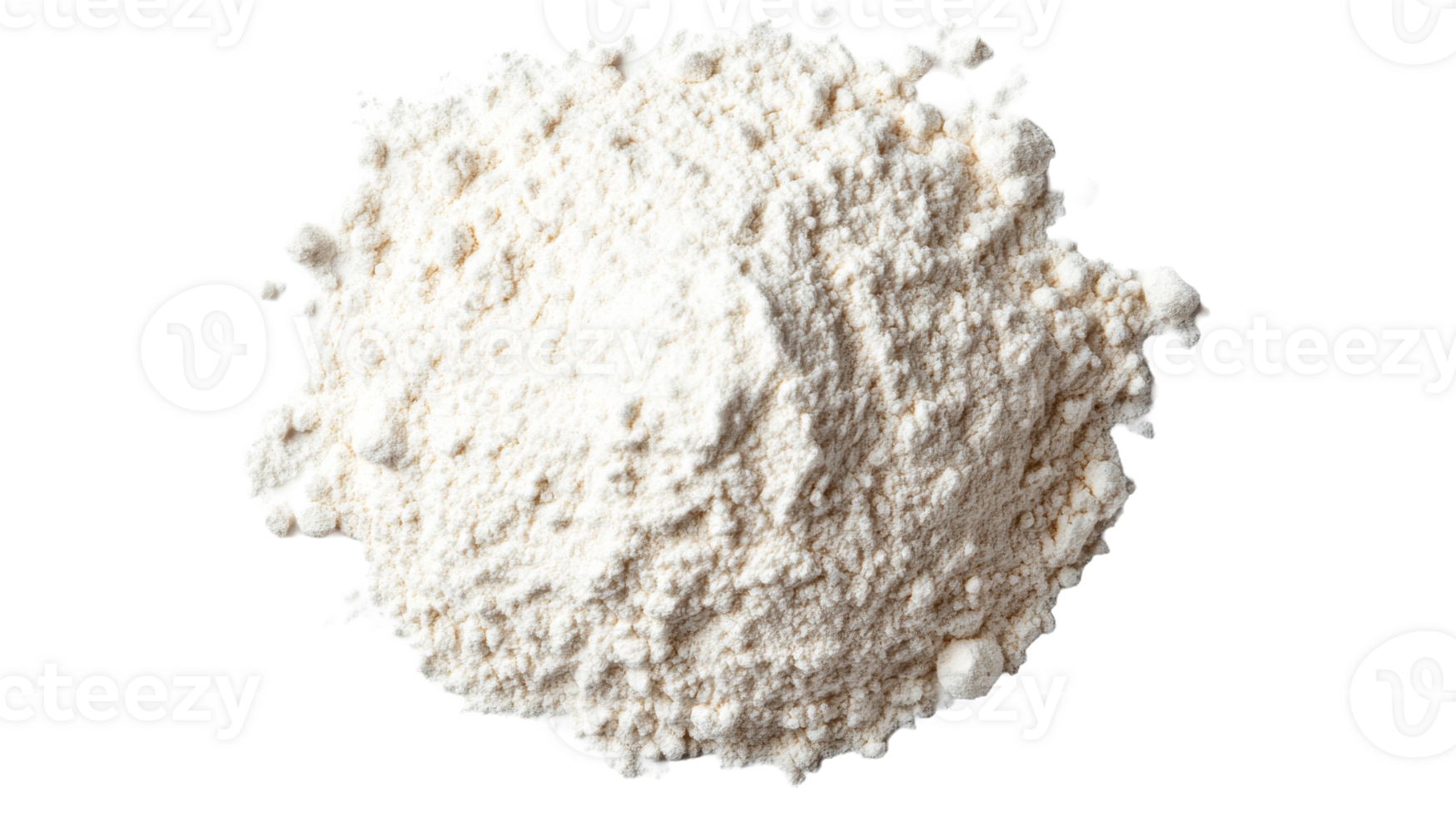 Heap of white flour on dark surface, product ingredient, baking material, cut out transparent png