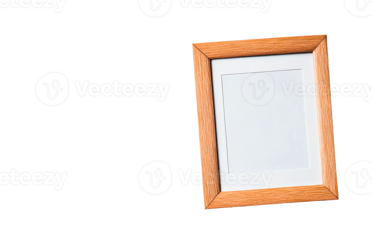 Minimalist picture frame for photos or art on black background, cut out transparent png
