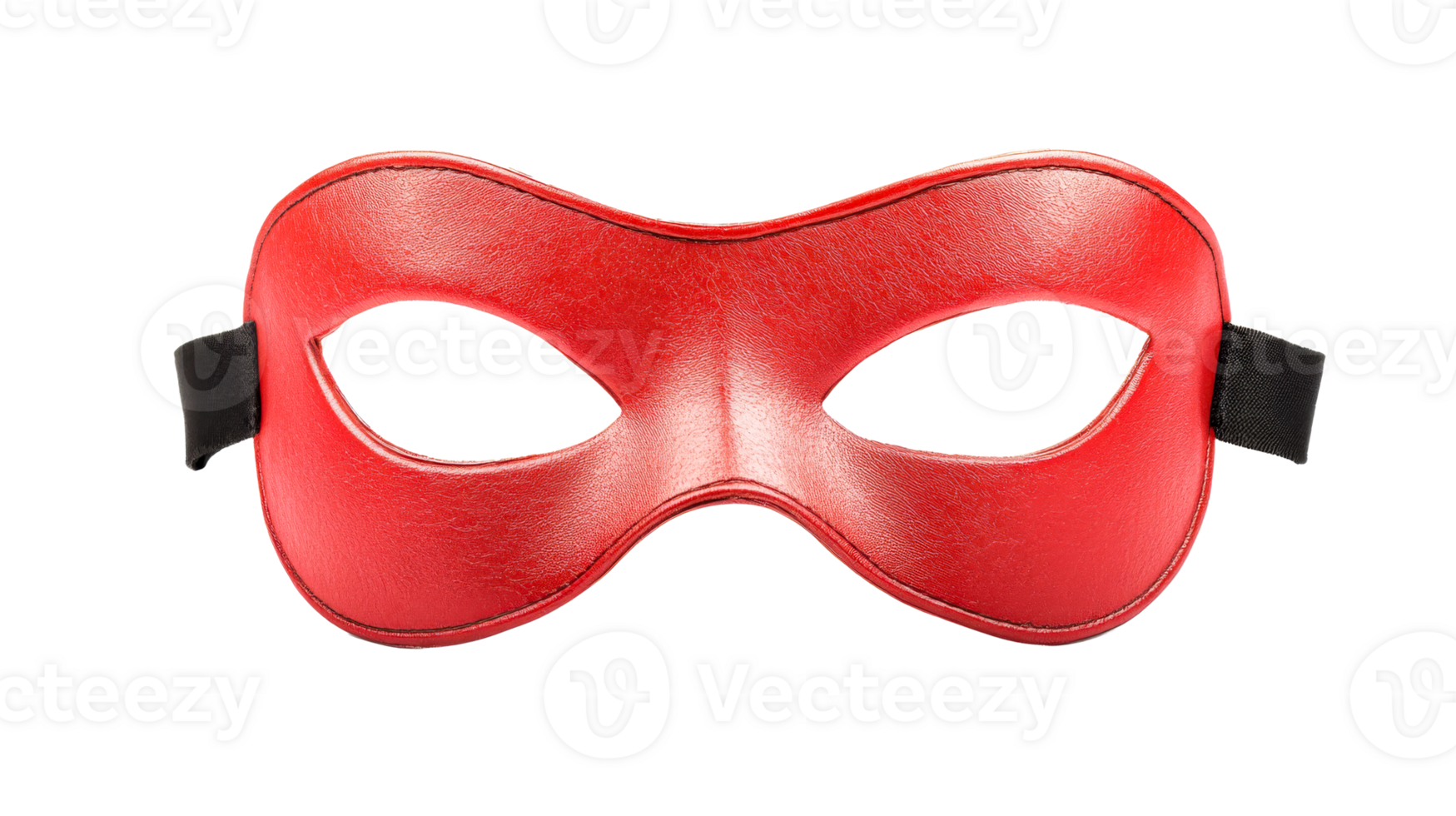 Red leather masquerade mask for costume, party, isolated, cut out transparent png