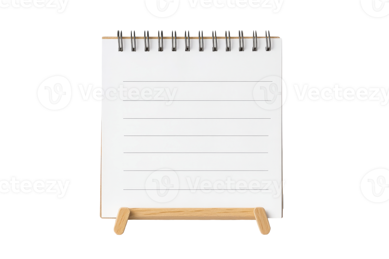 Notepad on stand with lined paper ready to write , cut out transparent png