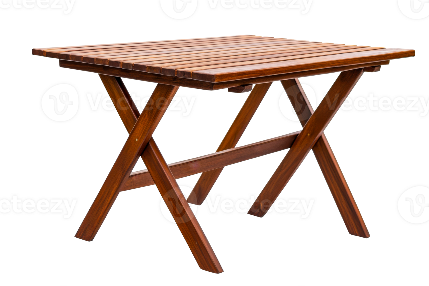 Wooden folding table, rustic furniture, interior design, cut out transparent png