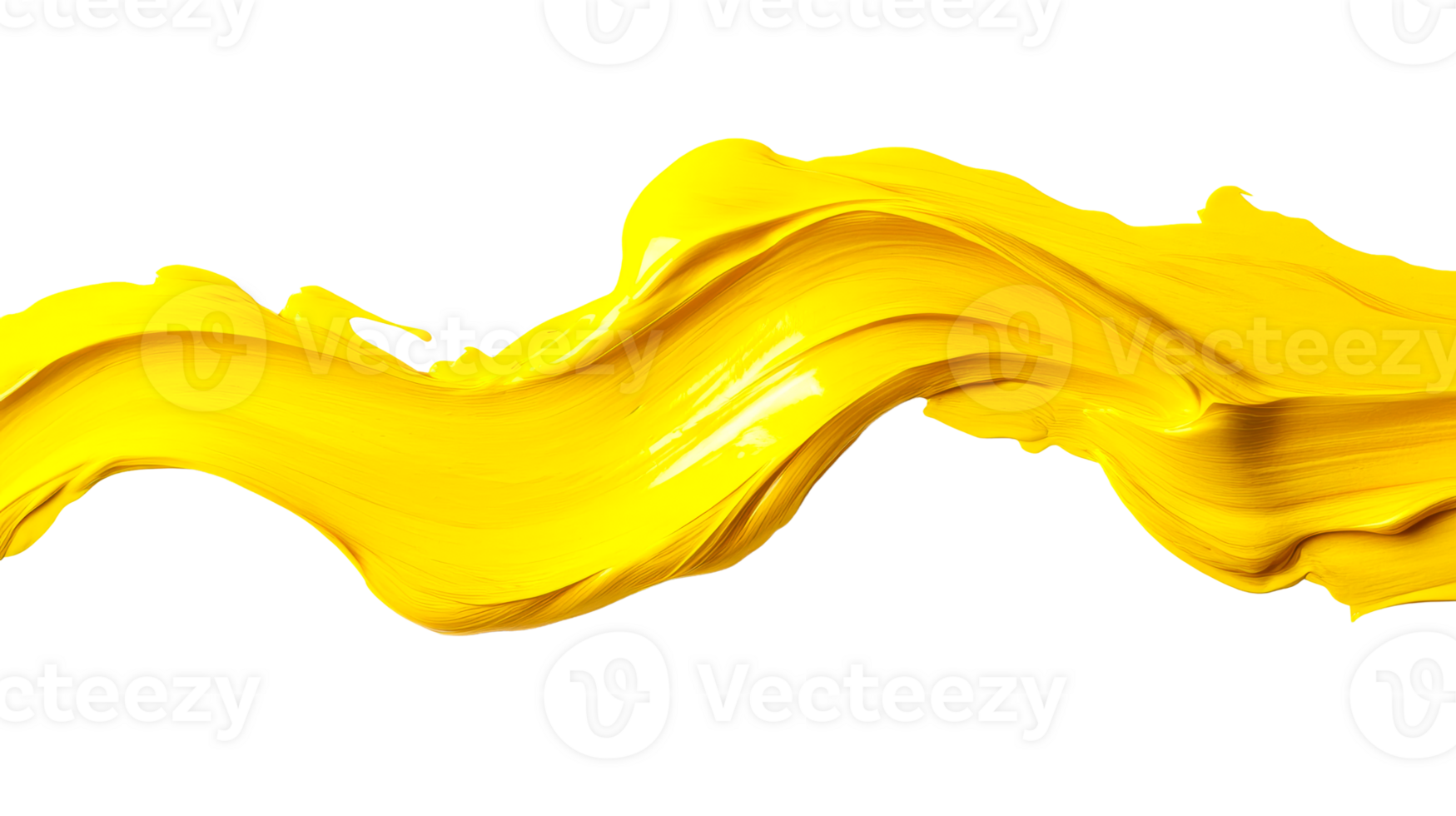 Bright yellow paint splash, vibrant fluid, creative movement, cut out transparent png