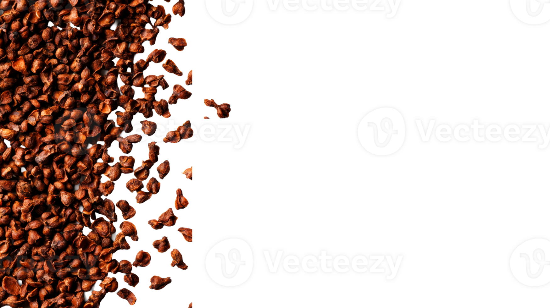Brown seeds scattered on a transparent background png