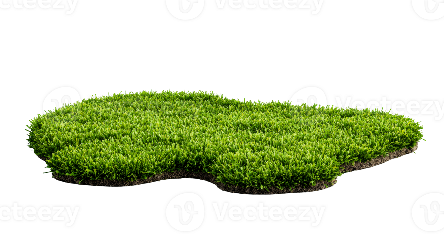 Green grass patch on a transparent background for landscape design png