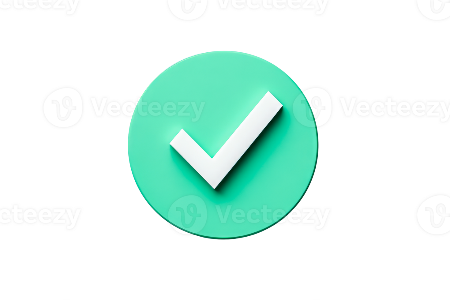 Green check mark symbol on transparent background for design png