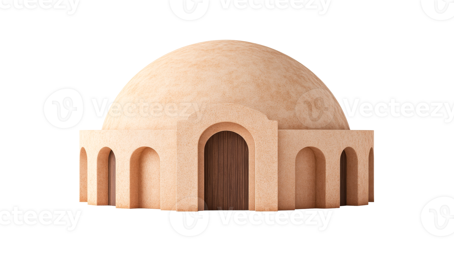 Sandstone dome with arches, cutout transparent png
