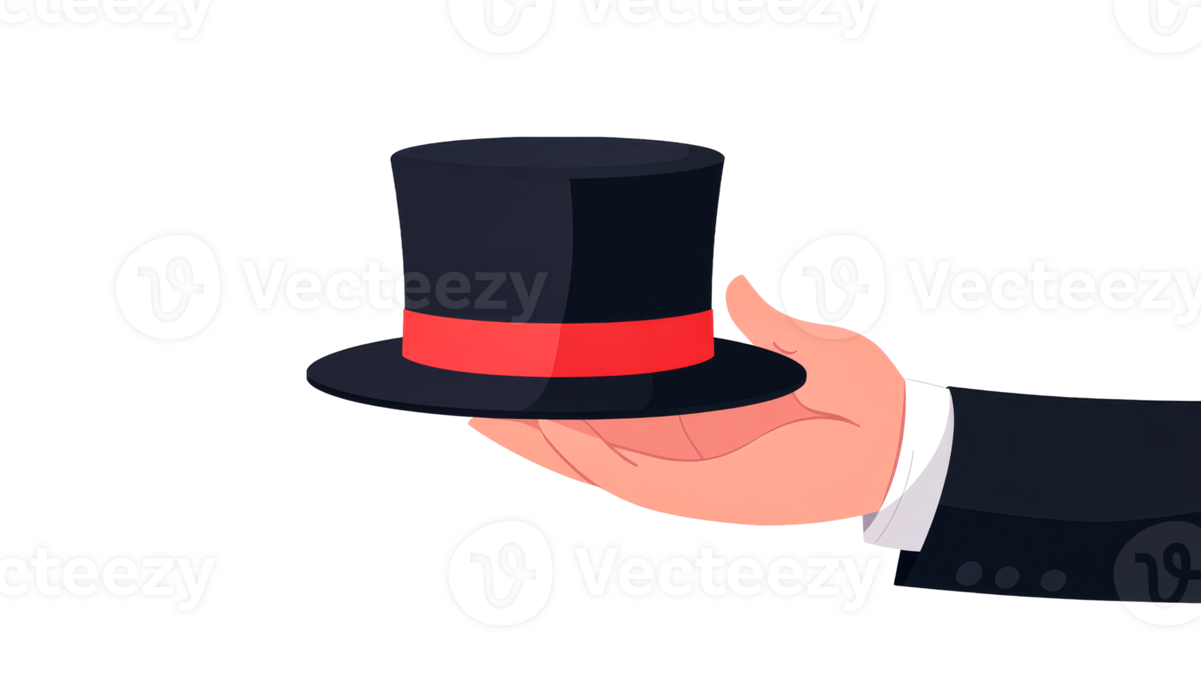Hand with magic hat, hand holding hat, performance concept, cut out transparent png