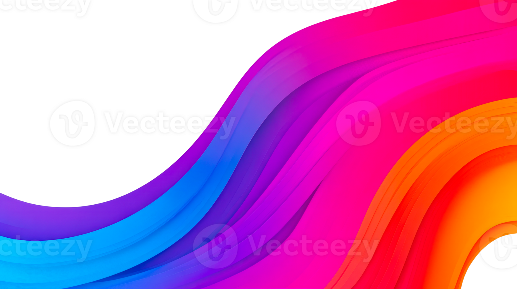 Colorful waves design element, cut out transparent png