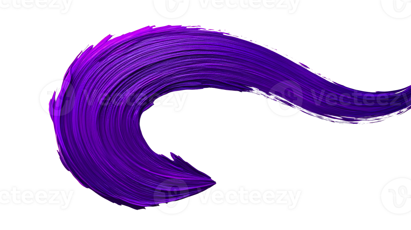 Swirl paint stroke, purple curve, cosmetic smear element, flow, cut out transparent png