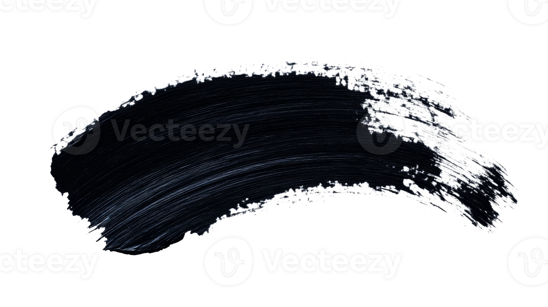 Navy blue paint stroke with texture and brush marks, cut out transparent png