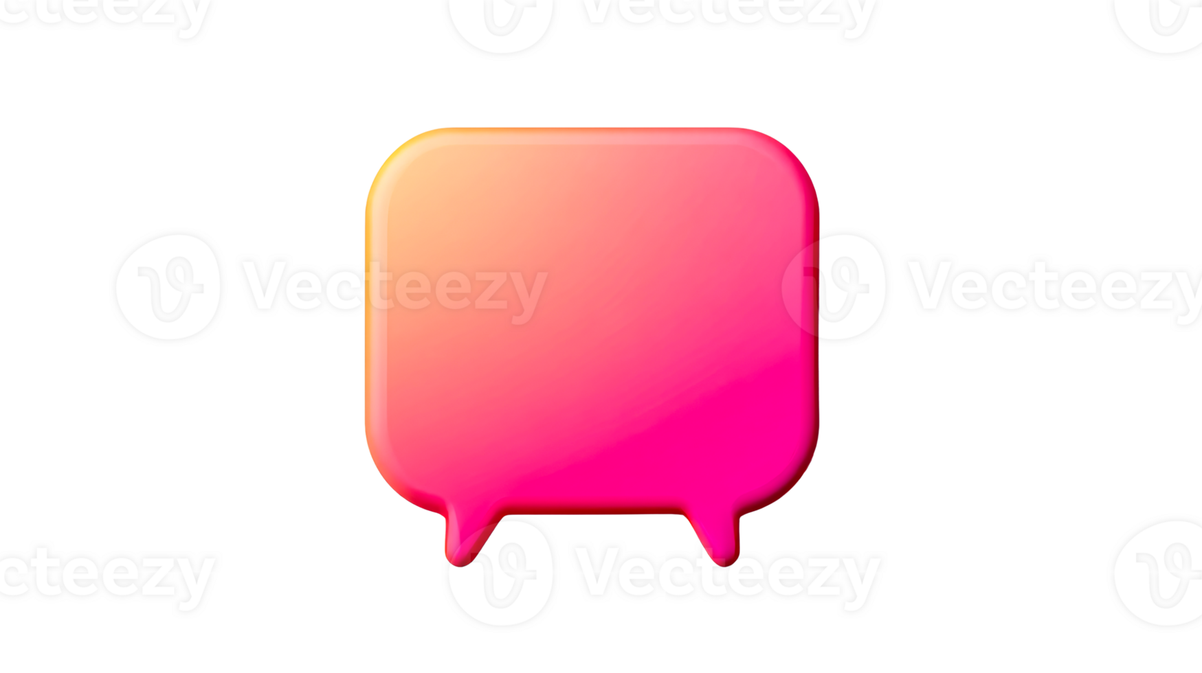 Shiny speech bubble, 3D render, gradient colors, cut out transparent png