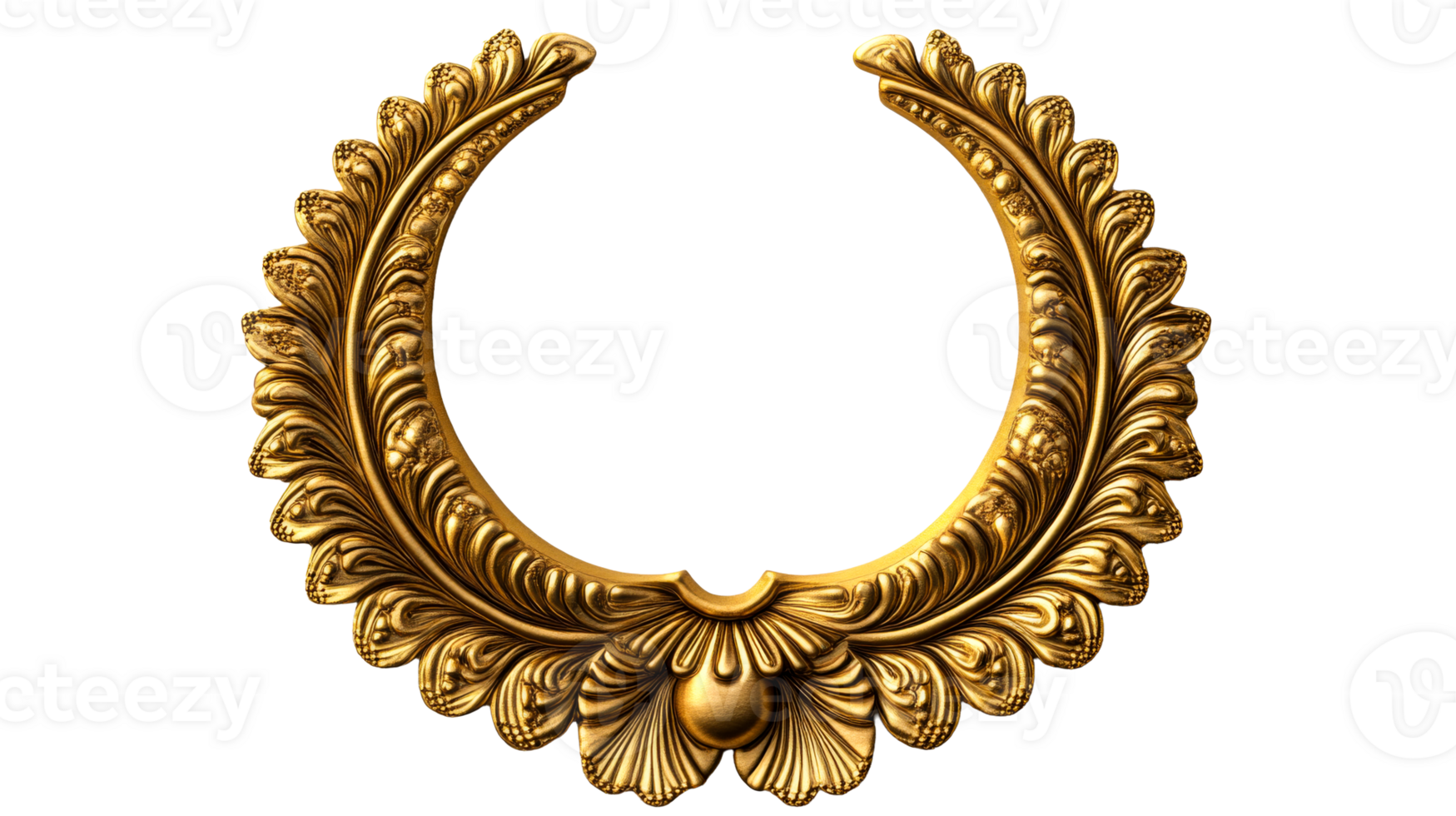 Golden Laurel Wreath Decorative Ornament Design Element, cut out transparent png