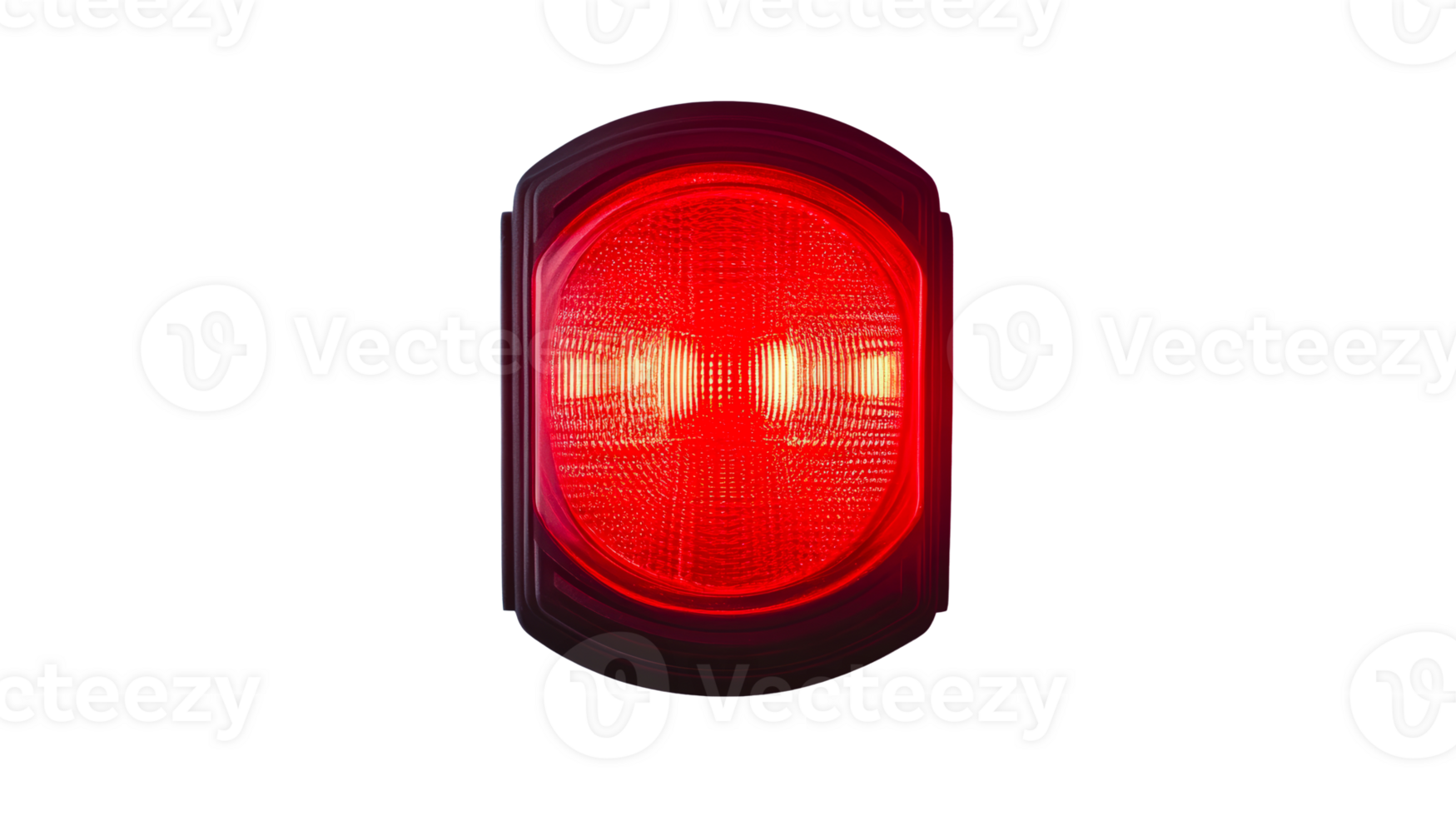 Bright Red Reflecting Rectangular Light Fixture on Black, cut out transparent png