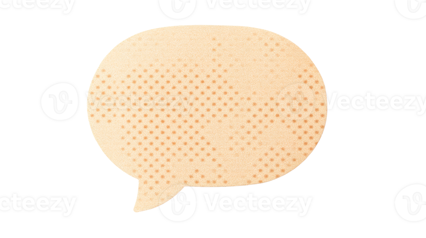 Round speech bubble with peach texture, cut out transparent png