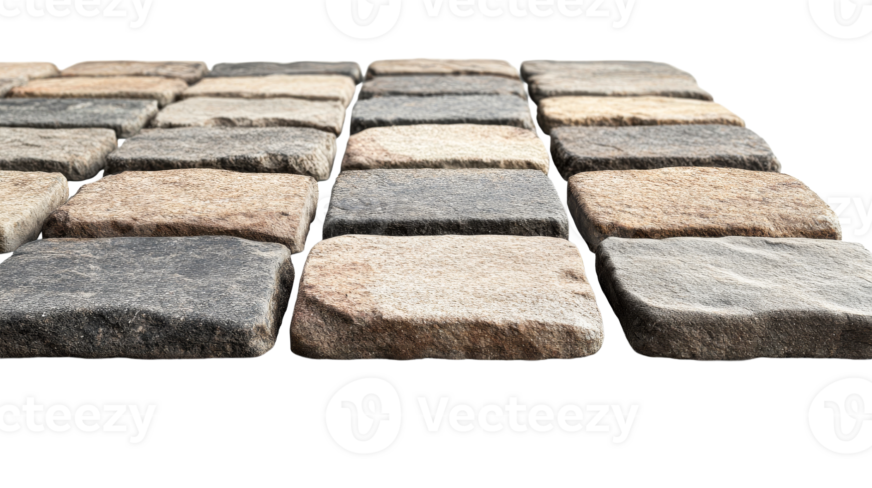 Stone tiling arrangement, textured pattern background, cut out transparent png