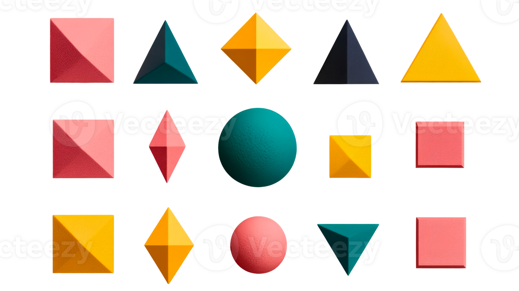 Geometric shapes colorful arrangement background design, cut out transparent png