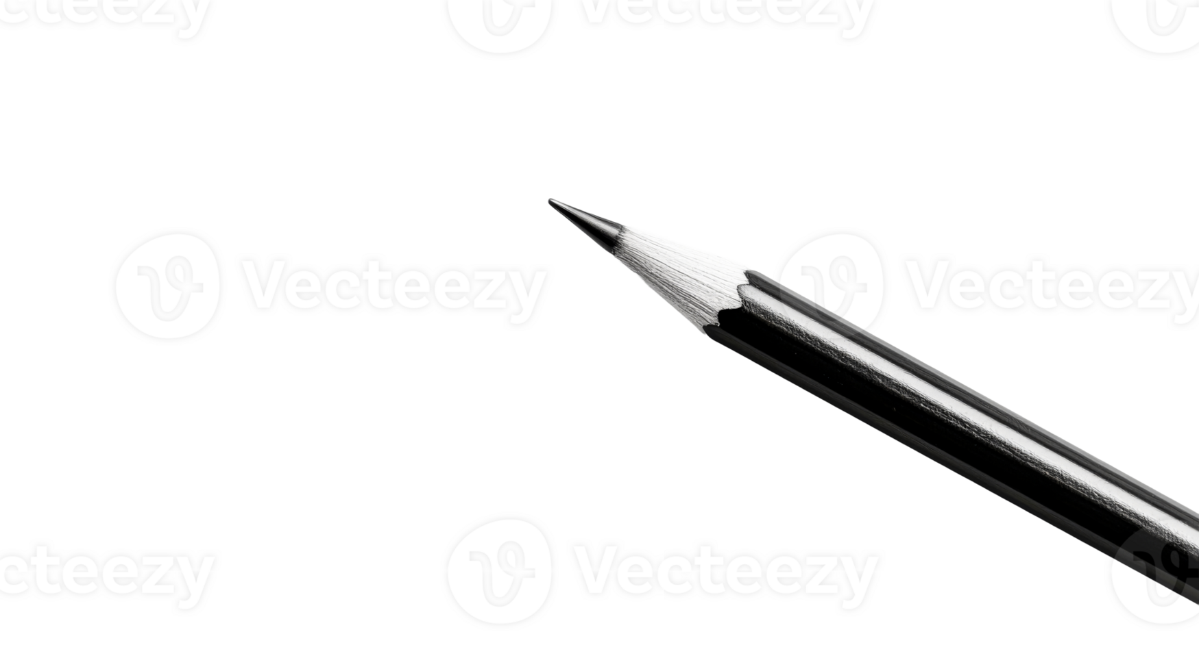 Stylish Graphite Pencil Isolated on Black Background, cut out transparent png