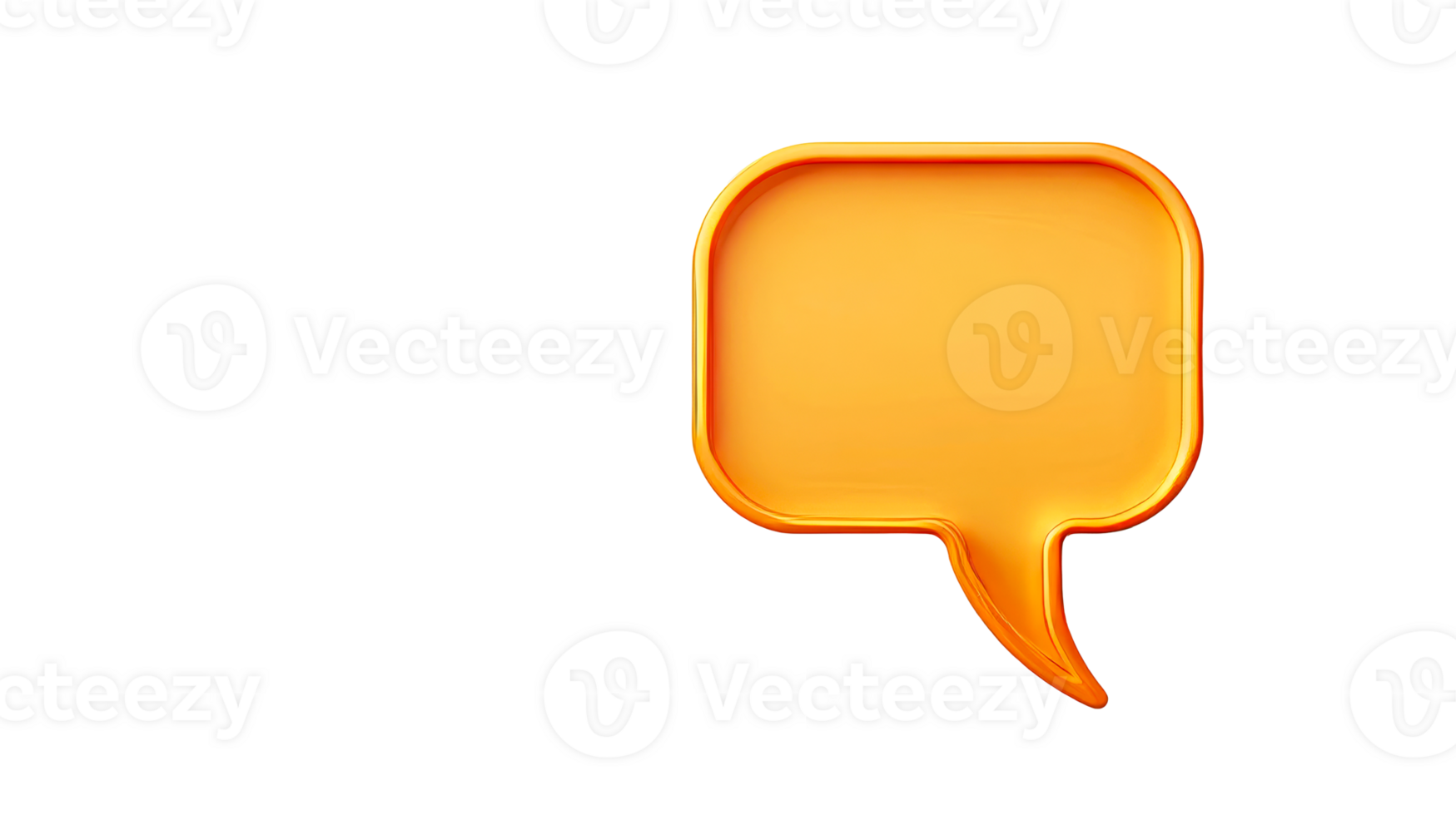Orange speech bubble, idea, reflection, communication, discussion , cut out transparent png
