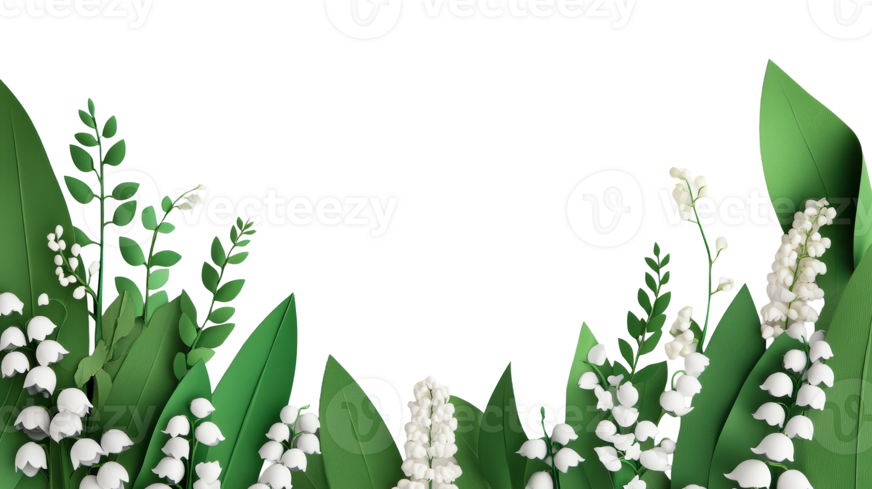 Lily of the valley flowers composition, cut out transparent png