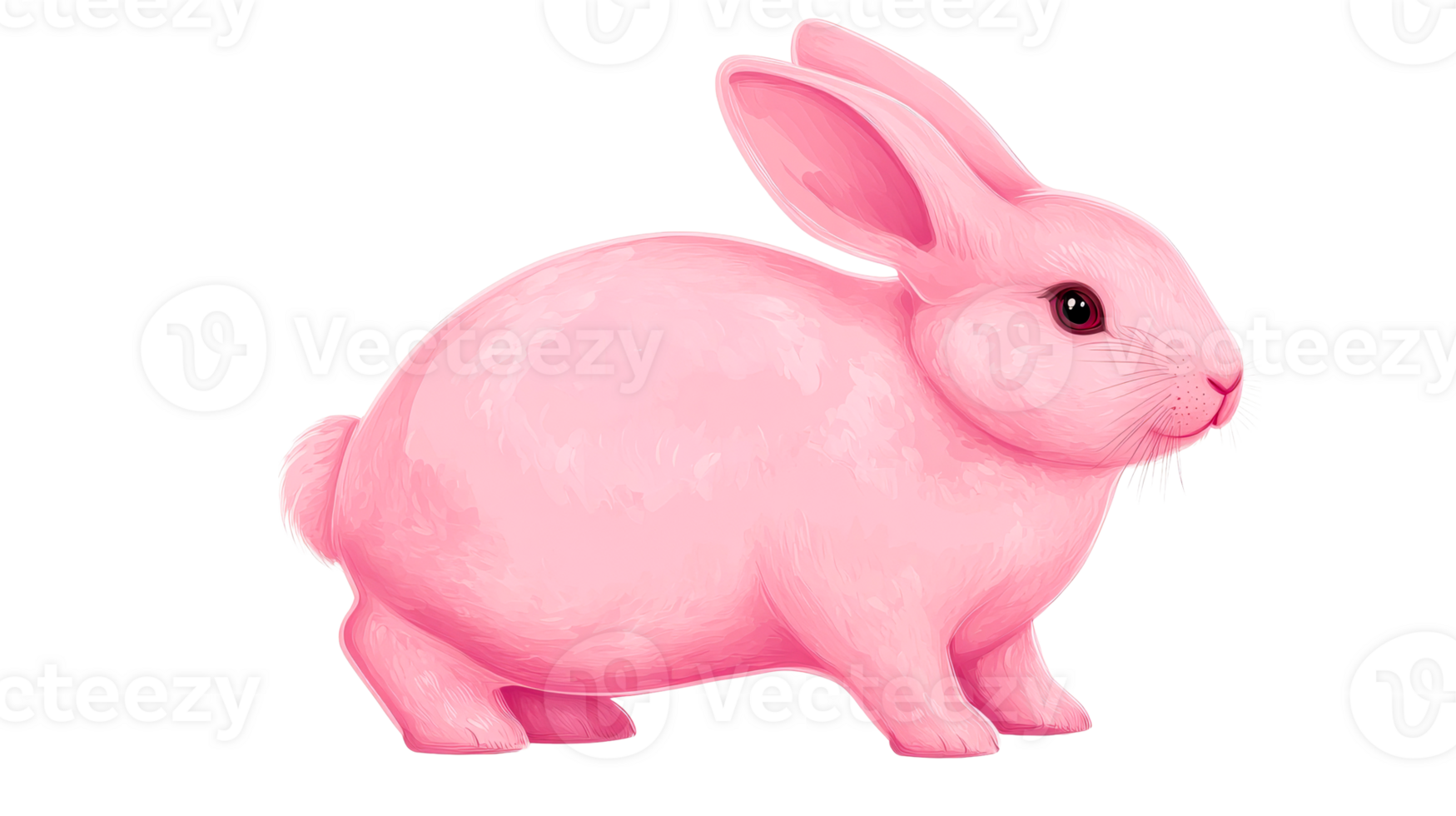 Pink easter rabbit, animal, hare, cute, pet, domestic, furry, isolated, cut out transparent png