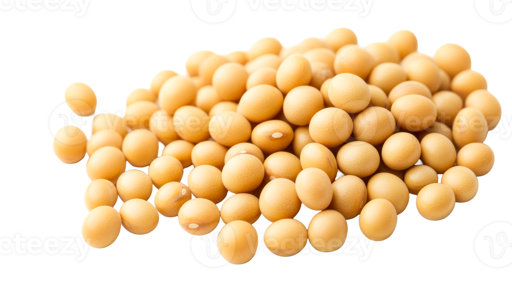 Pile of soy beans, detailed studio shot , cut out transparent png