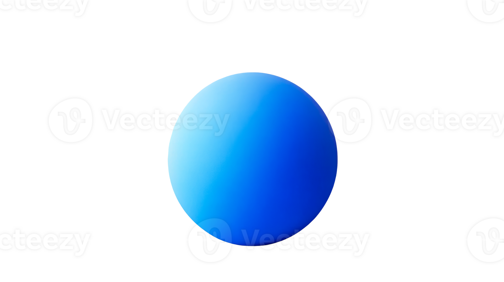 Spherical Abstract gradient shape in blue colors, cut out transparent png