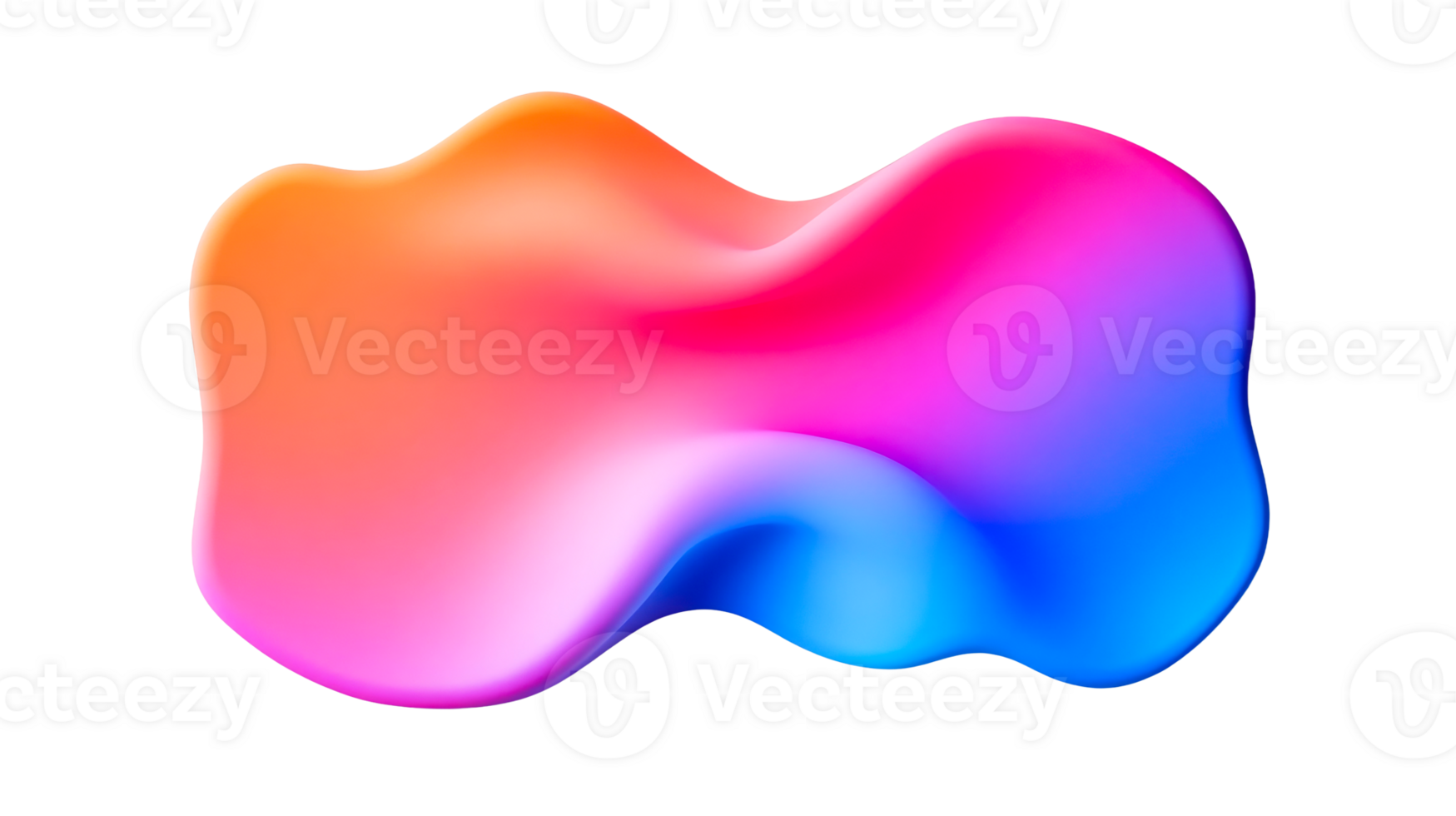 Abstract multicolored organic shape, cut out transparent png