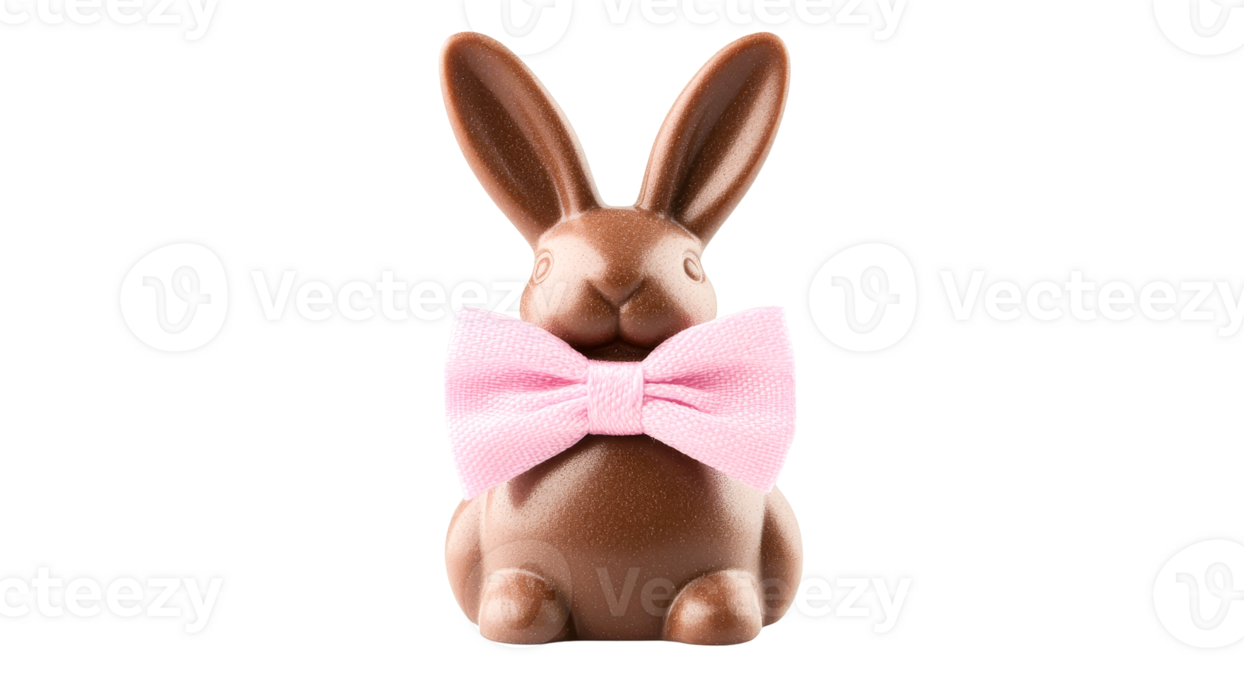 Chocolate Bunny with Bow Tie, Easter Decoration, cut out transparent png