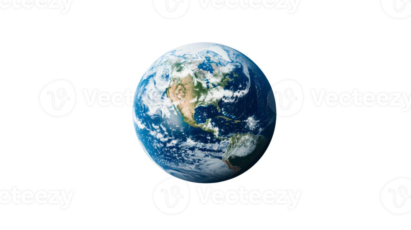Earth from space view, planets, continents, ocean and sky, cut out transparent png