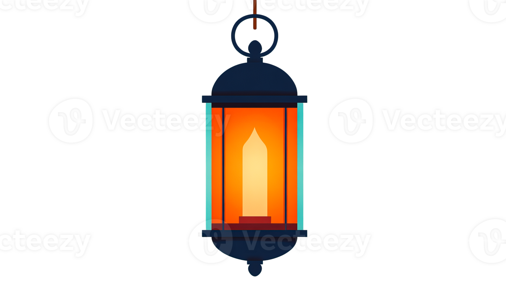 Glowing lantern illustration, decorative illumination object, cut out transparent png