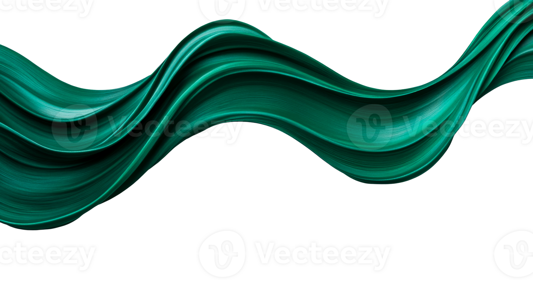 Abstract Teal Wave with Realistic Paint Swirls, cut out transparent png