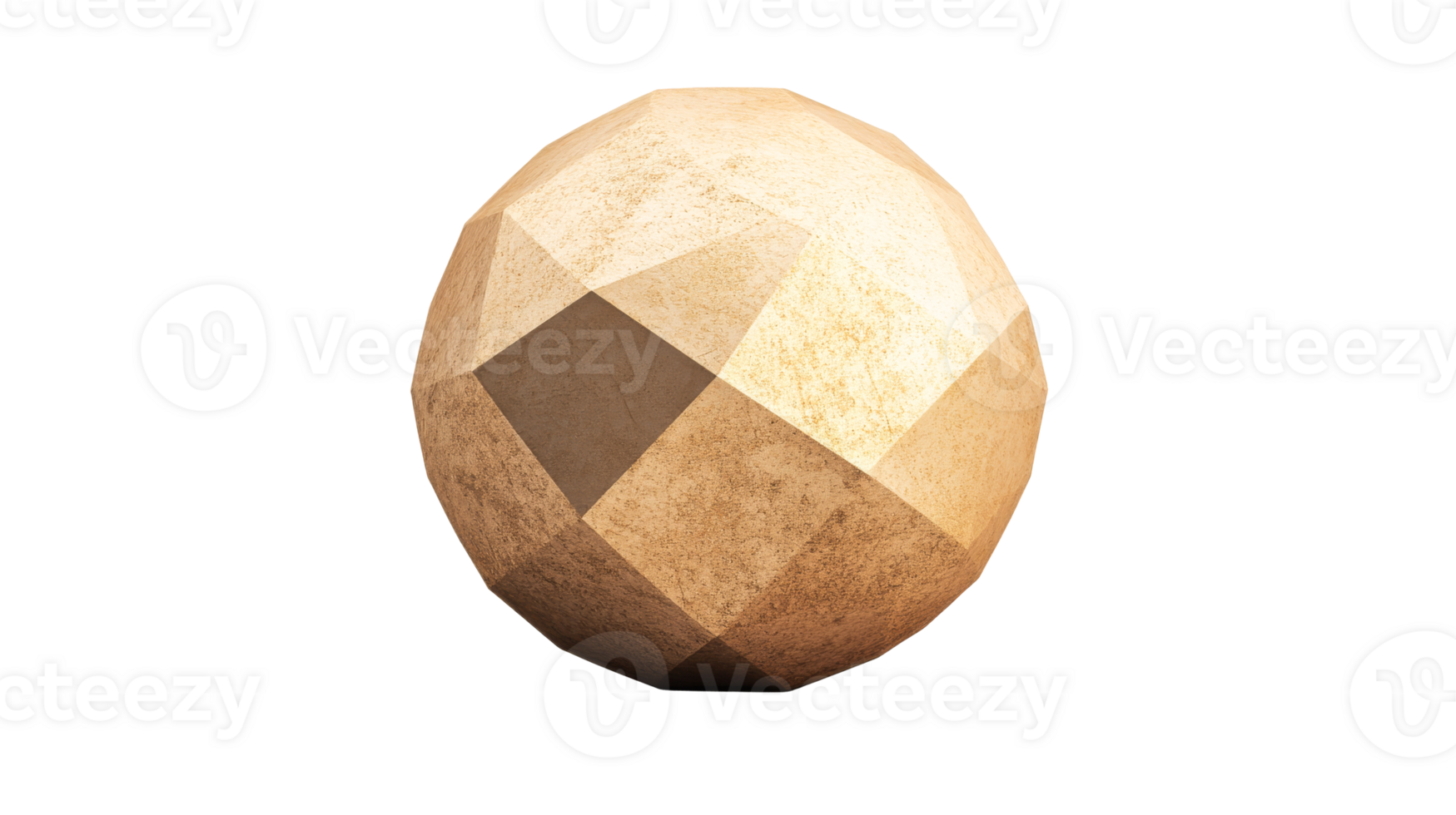 Faceted egg abstract geometric object, polygonal, textured, isolated, cut out transparent png