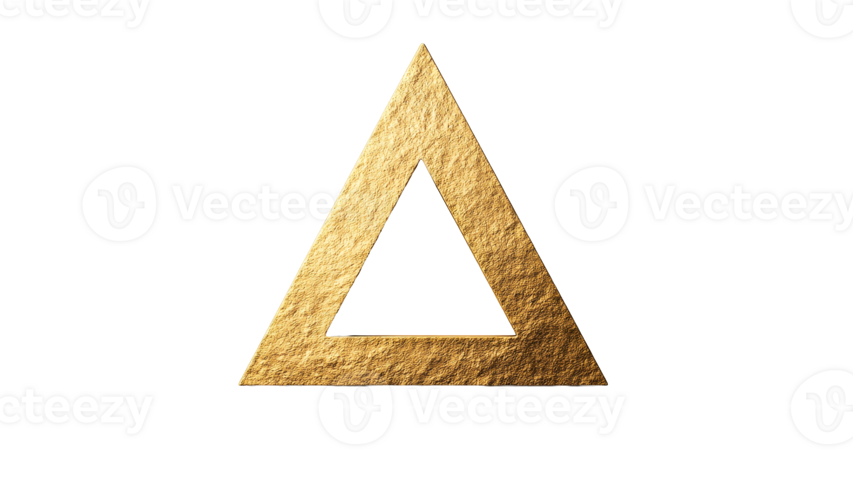 Golden Delta Symbol on Black Background, cut out transparent png