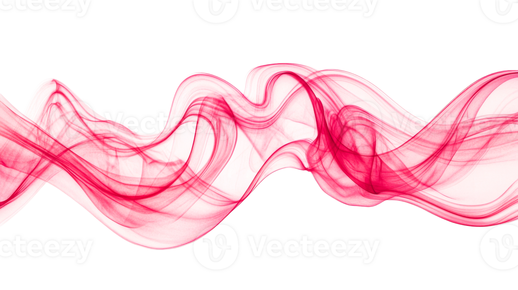 Swirling red smoke effect design element on black background, cut out transparent png